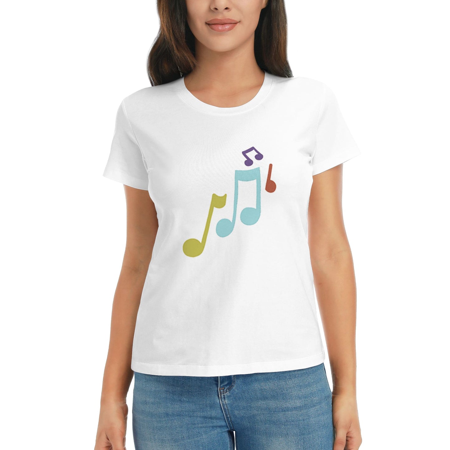 Music Note Women's Short Sleeve Cotton T-Shirt
