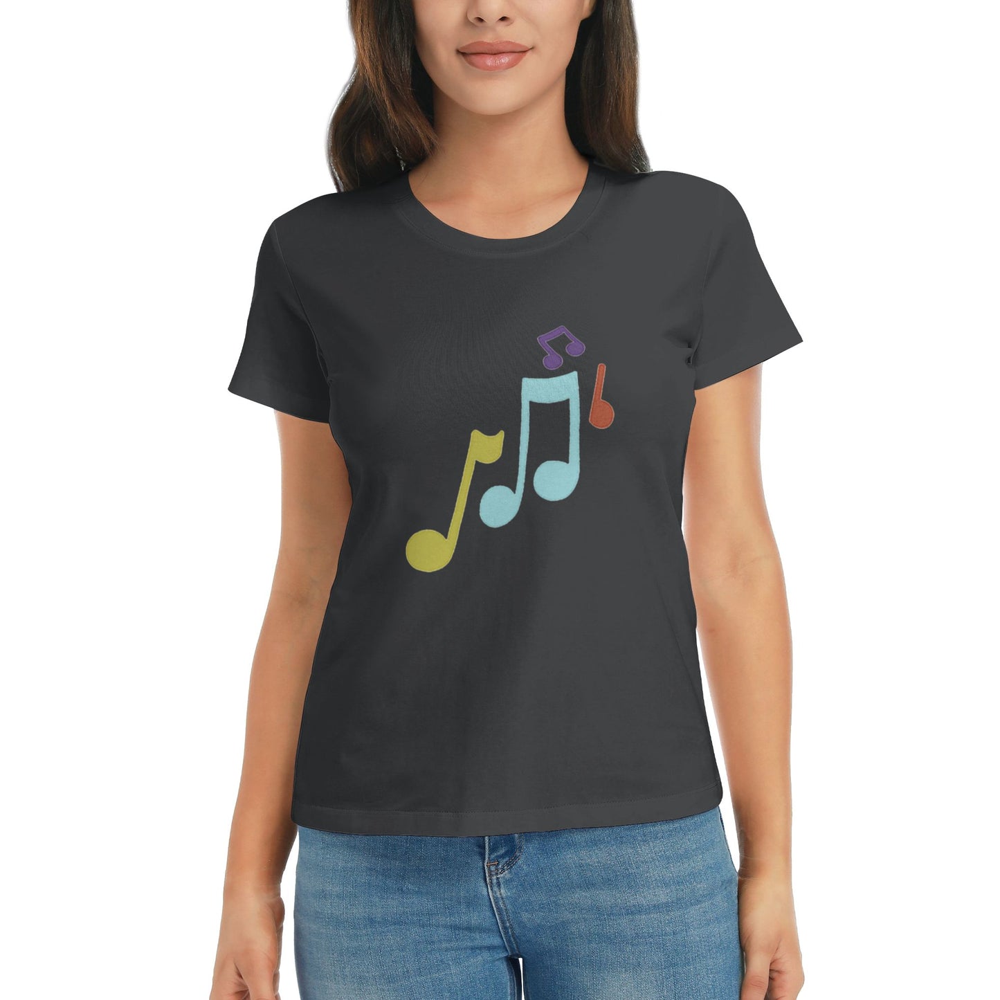 Music Note Women's Short Sleeve Cotton T-Shirt