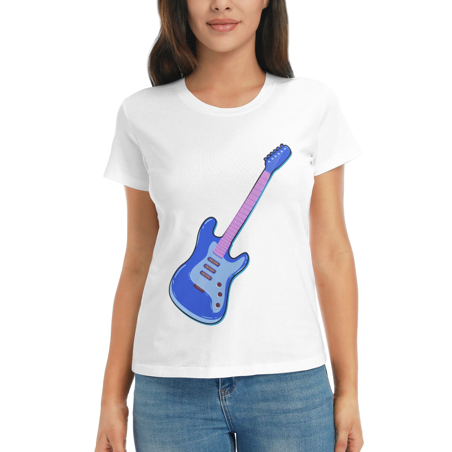 Guitar Women's Short Sleeve Cotton T-Shirt