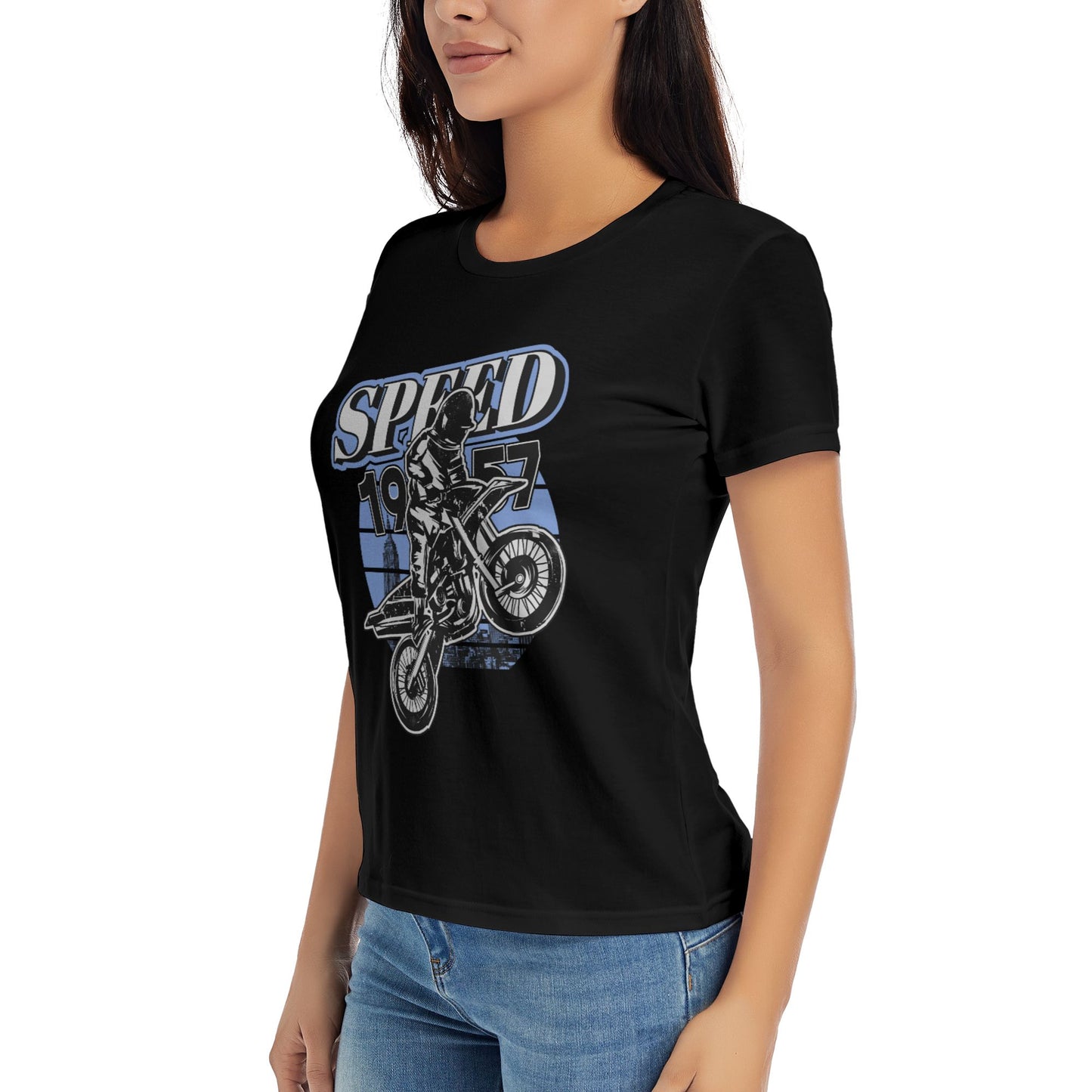 Retro Motorcycle Women's Short Sleeve Cotton T-Shirt