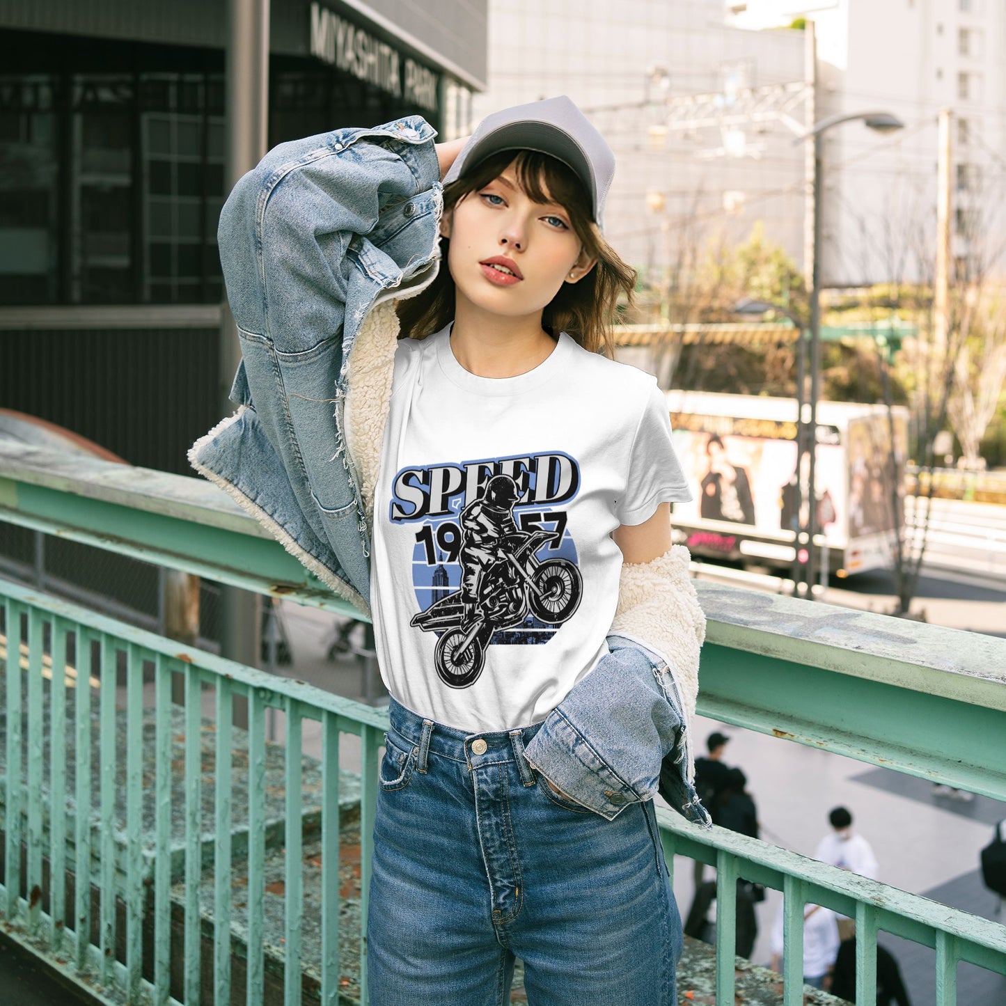 Retro Motorcycle Women's Short Sleeve Cotton T-Shirt
