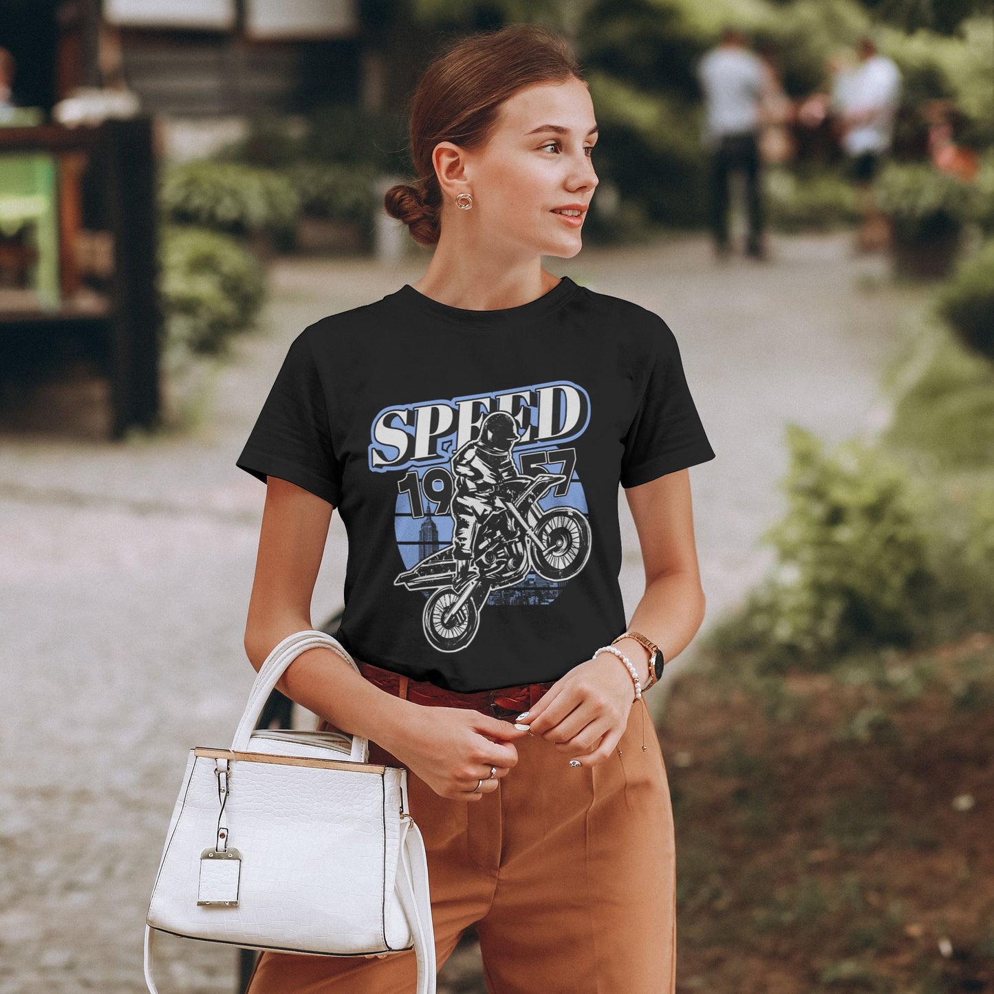 Retro Motorcycle Women's Short Sleeve Cotton T-Shirt