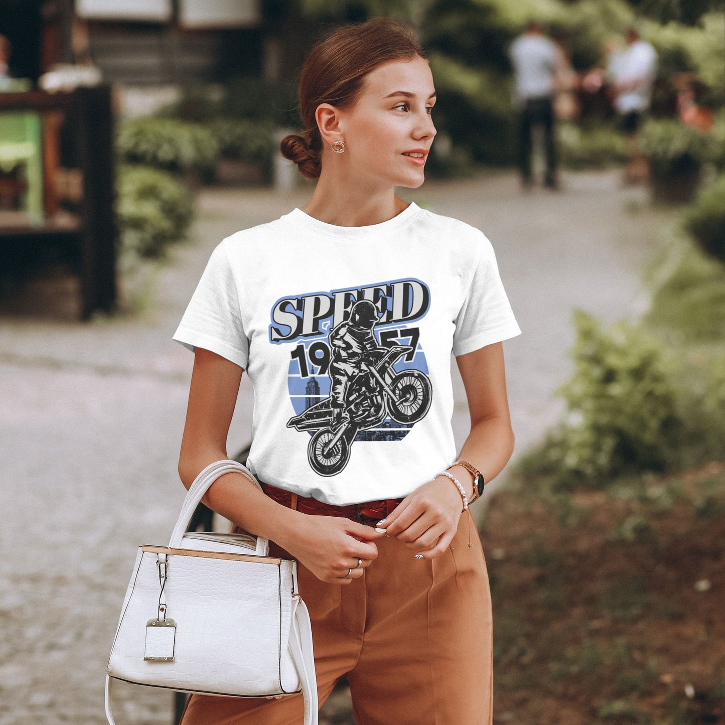 Retro Motorcycle Women's Short Sleeve Cotton T-Shirt