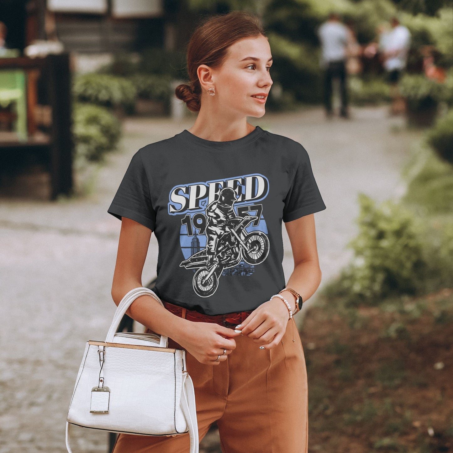 Retro Motorcycle Women's Short Sleeve Cotton T-Shirt