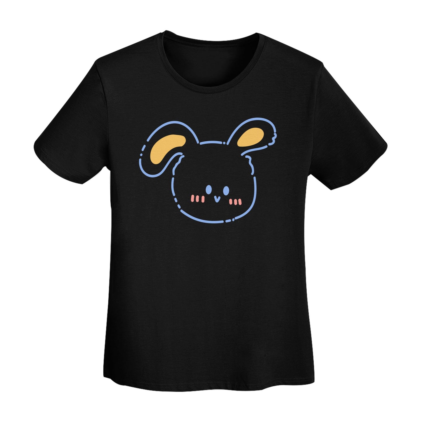 Cartoon Rabbit Women's Short Sleeve Cotton T-Shirt