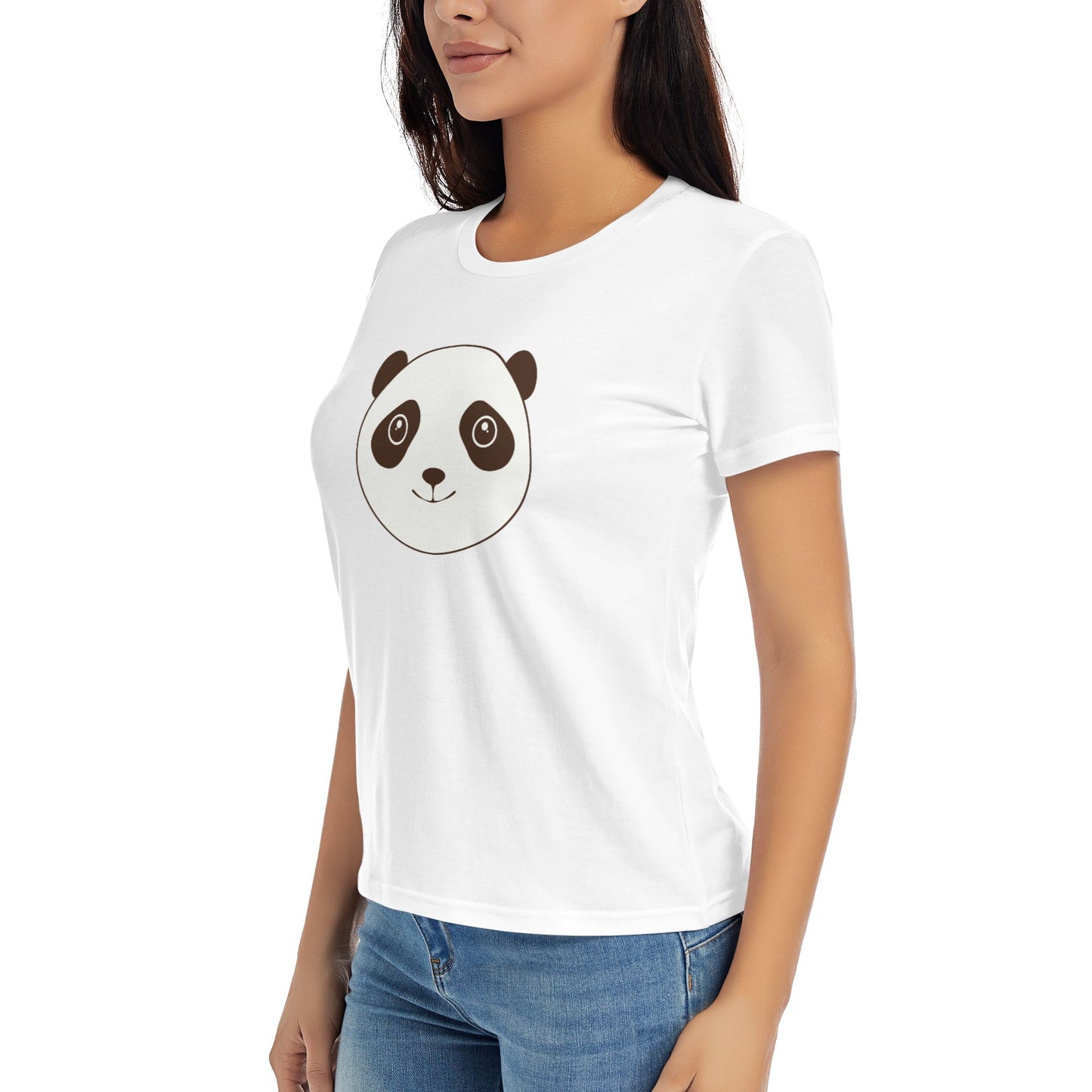 Cute Panda Women's Short Sleeve Cotton T-Shirt