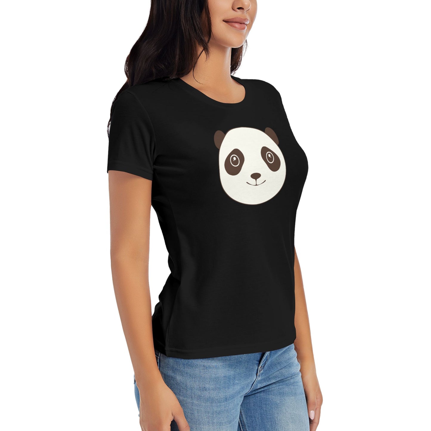 Cute Panda Women's Short Sleeve Cotton T-Shirt