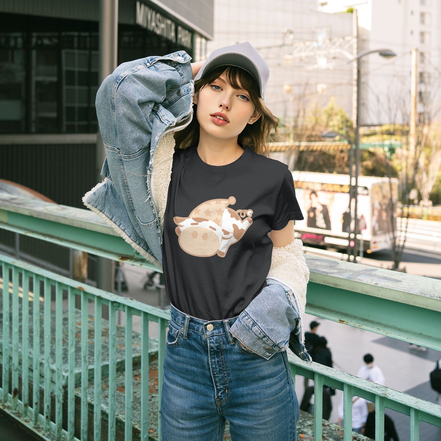 Cartoon Cow Women's Short Sleeve Cotton T-Shirt