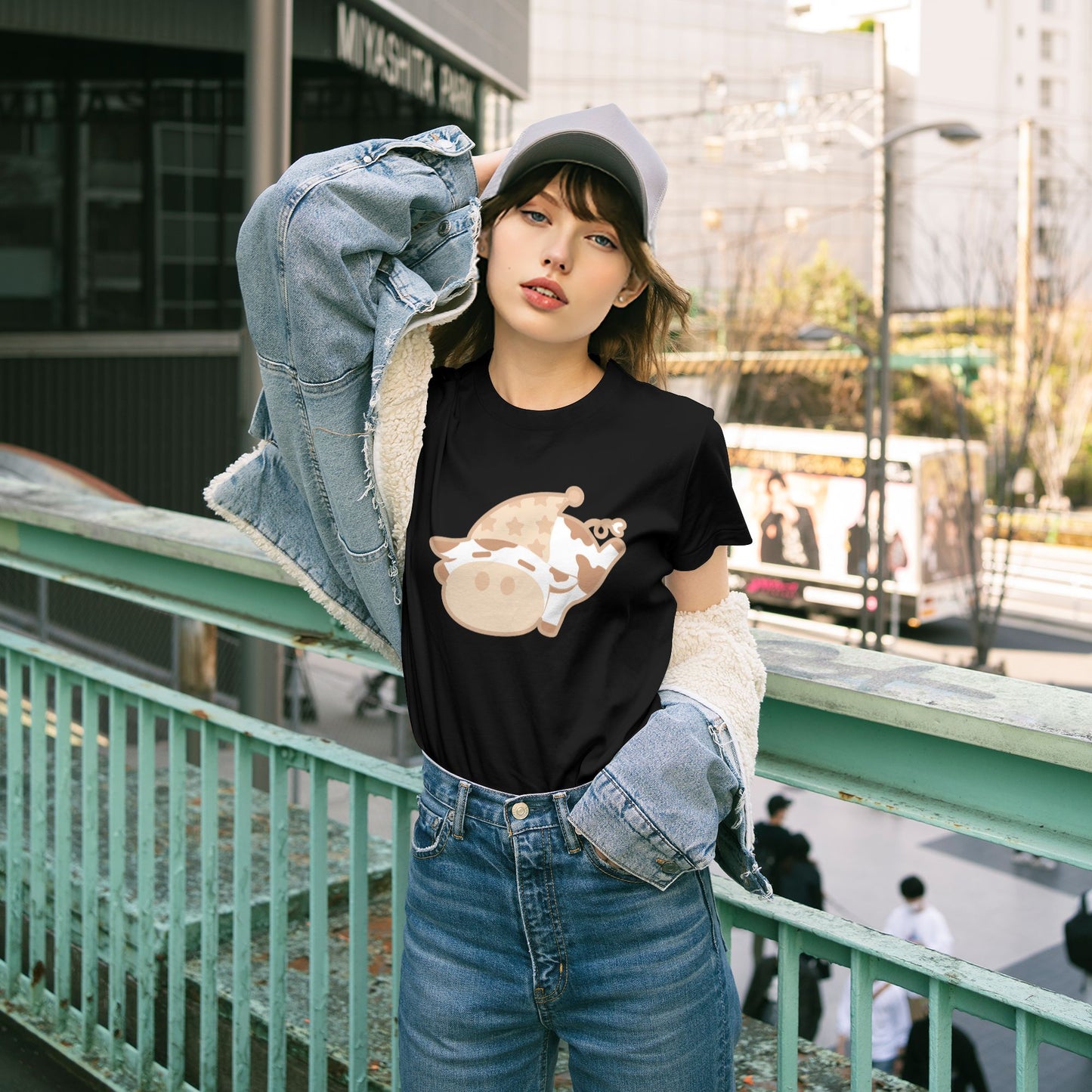 Cartoon Cow Women's Short Sleeve Cotton T-Shirt