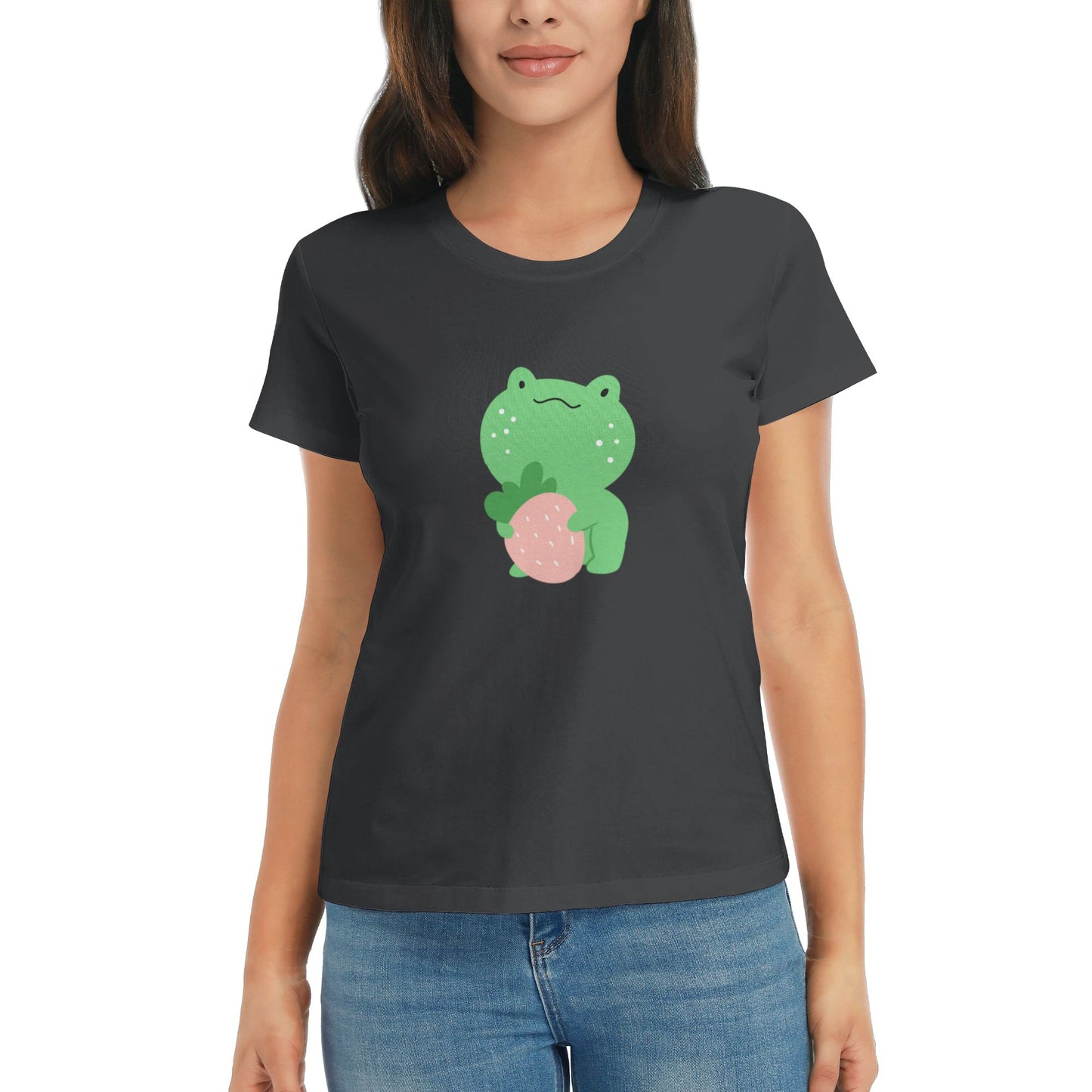 Cute Little Frog Women's Short Sleeve Cotton T-Shirt