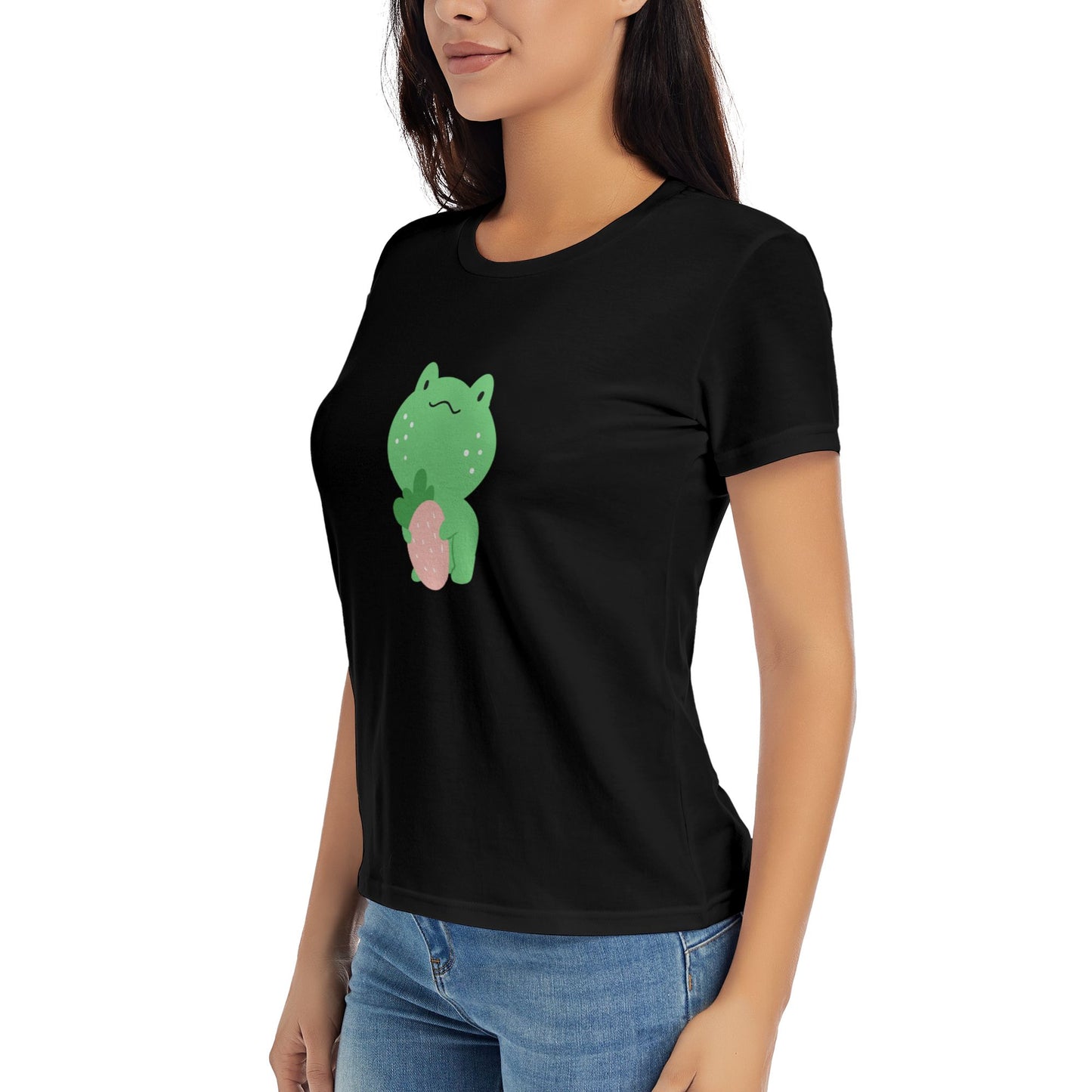 Cute Little Frog Women's Short Sleeve Cotton T-Shirt