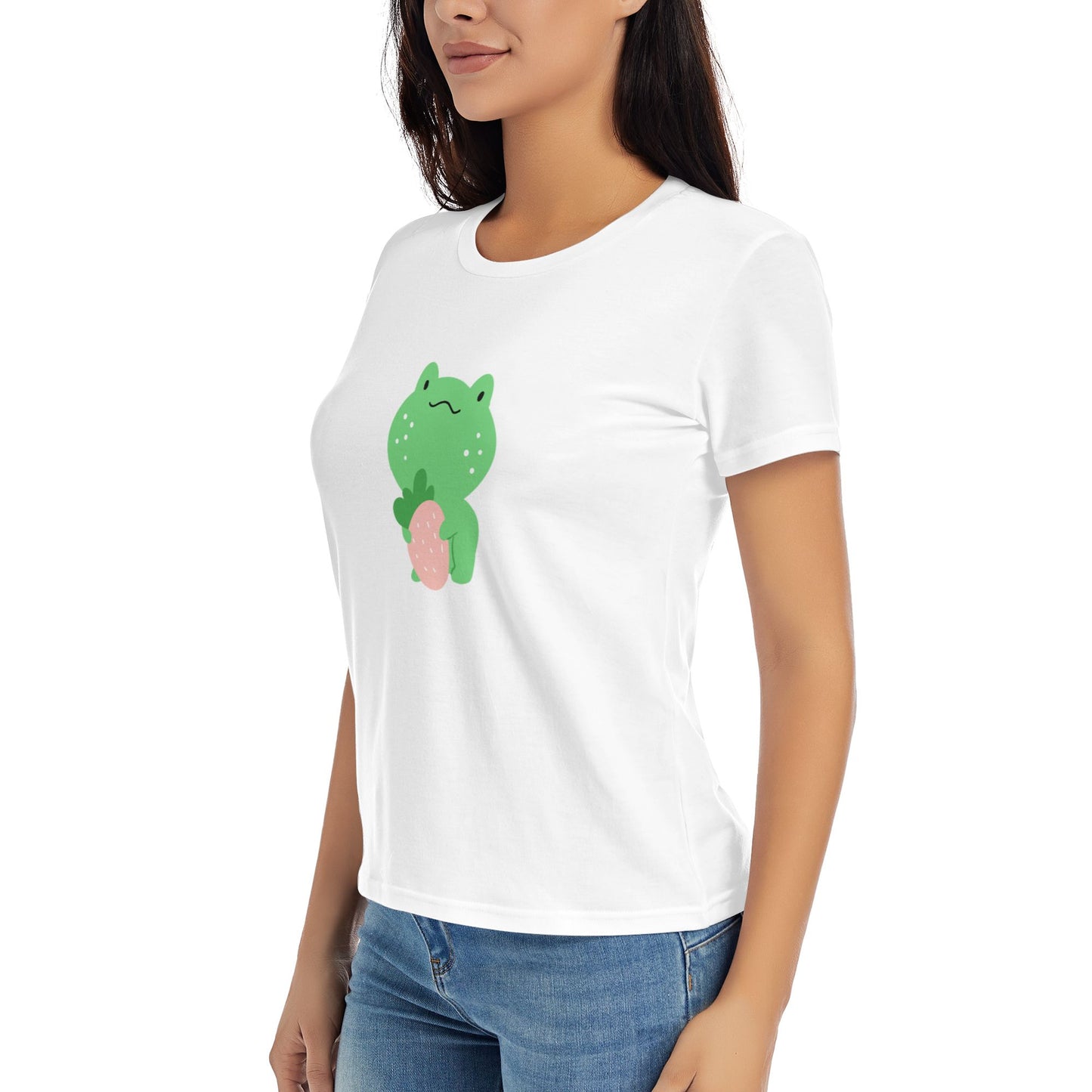 Cute Little Frog Women's Short Sleeve Cotton T-Shirt