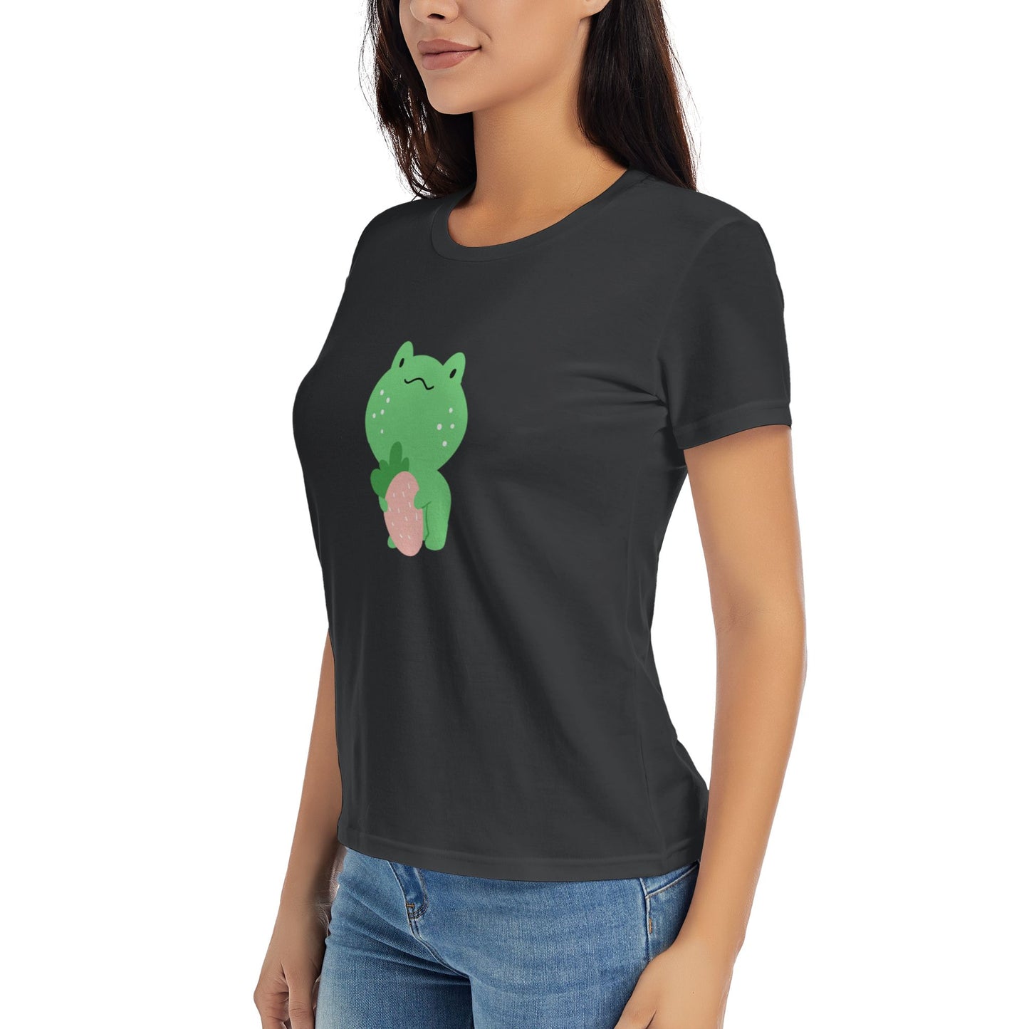 Cute Little Frog Women's Short Sleeve Cotton T-Shirt