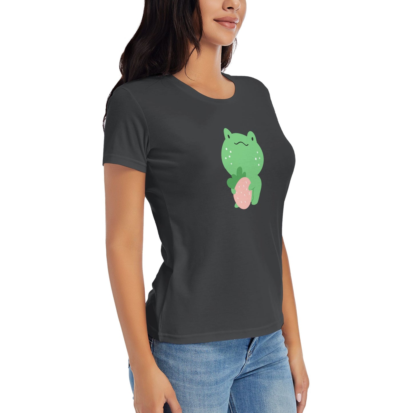 Cute Little Frog Women's Short Sleeve Cotton T-Shirt
