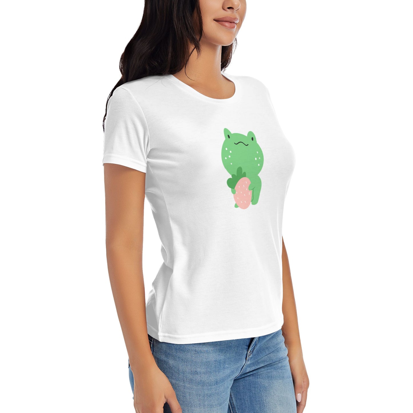 Cute Little Frog Women's Short Sleeve Cotton T-Shirt