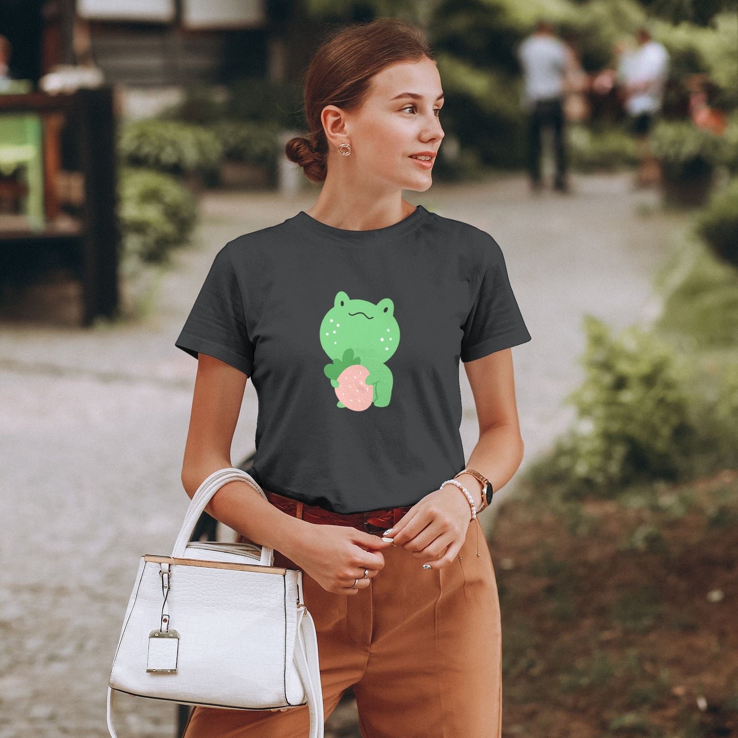 Cute Little Frog Women's Short Sleeve Cotton T-Shirt