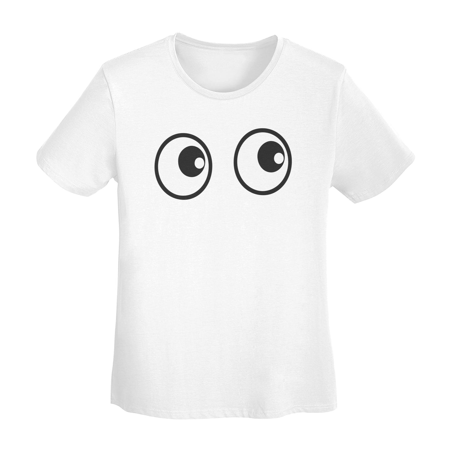 Funny Eyes Short Sleeve Cotton T-Shirt For Women
