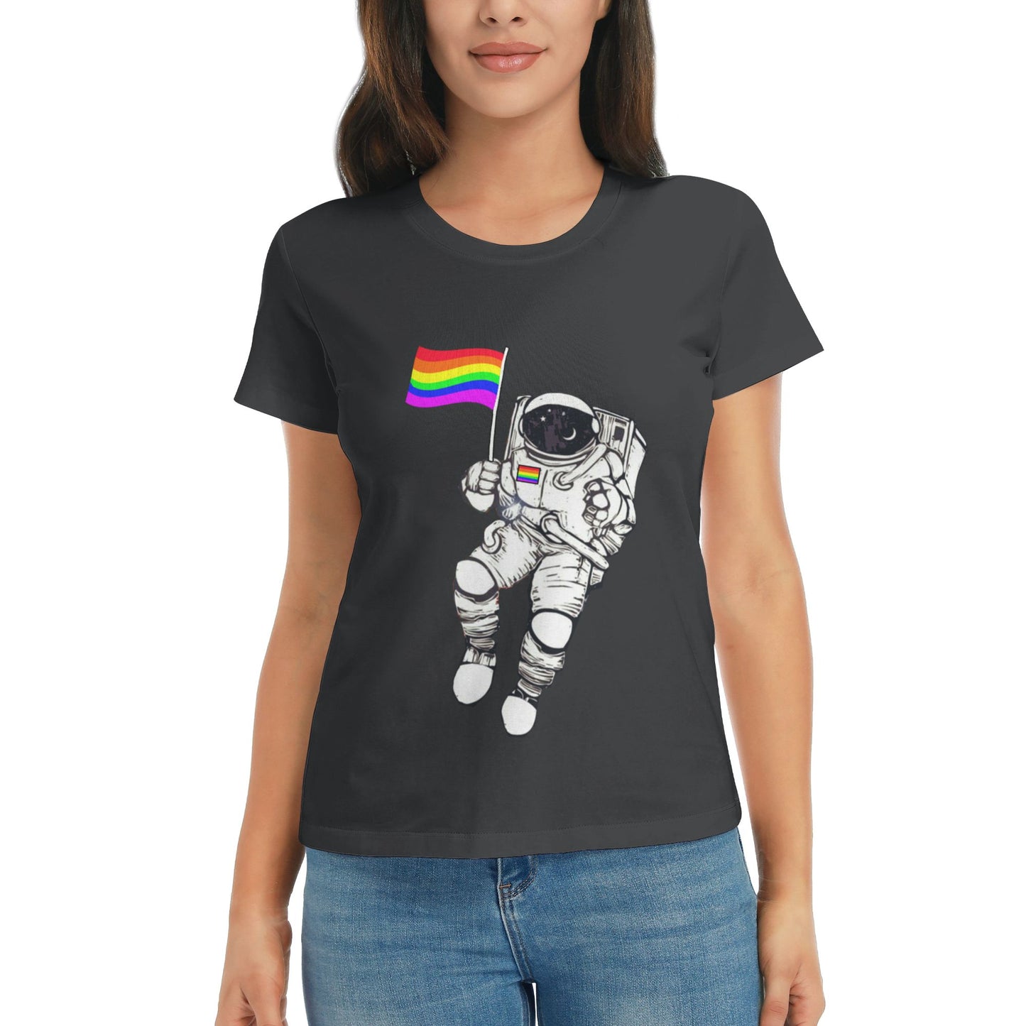Spaceman Women's Short Sleeve Cotton T-Shirt