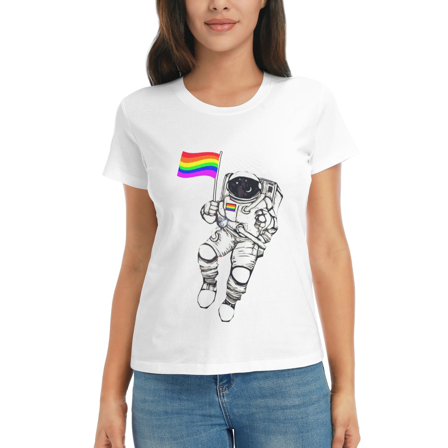 Spaceman Women's Short Sleeve Cotton T-Shirt