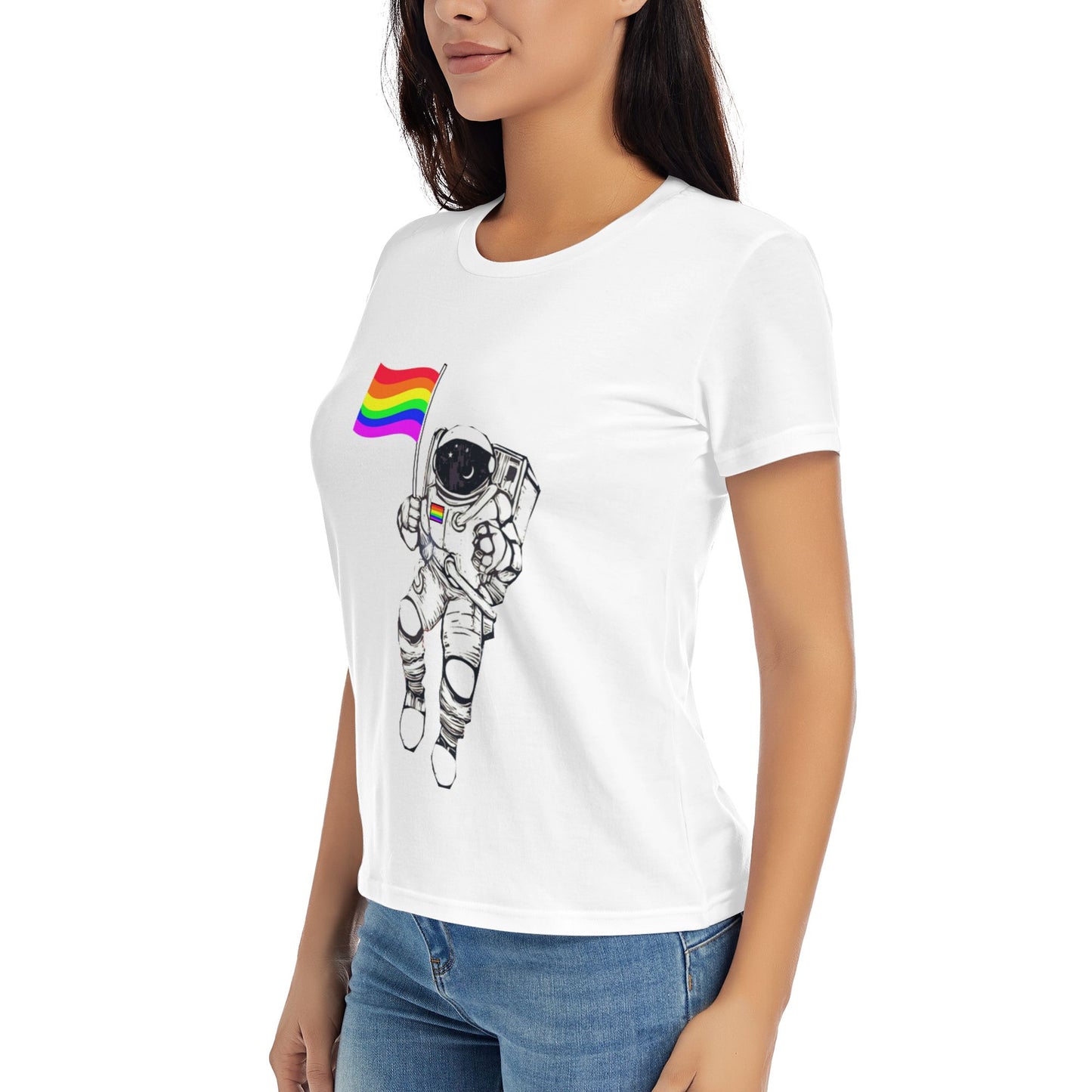 Spaceman Women's Short Sleeve Cotton T-Shirt