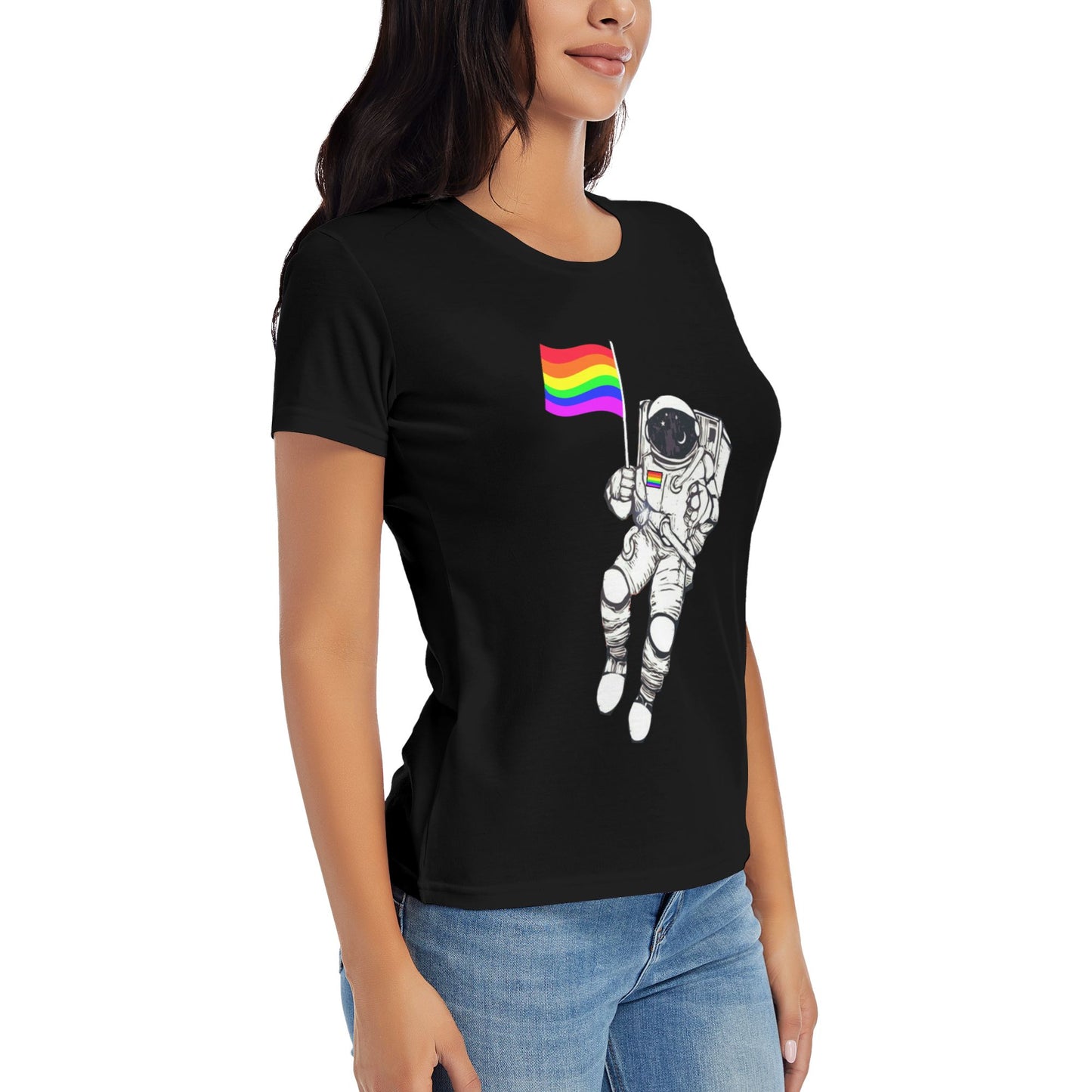 Spaceman Women's Short Sleeve Cotton T-Shirt