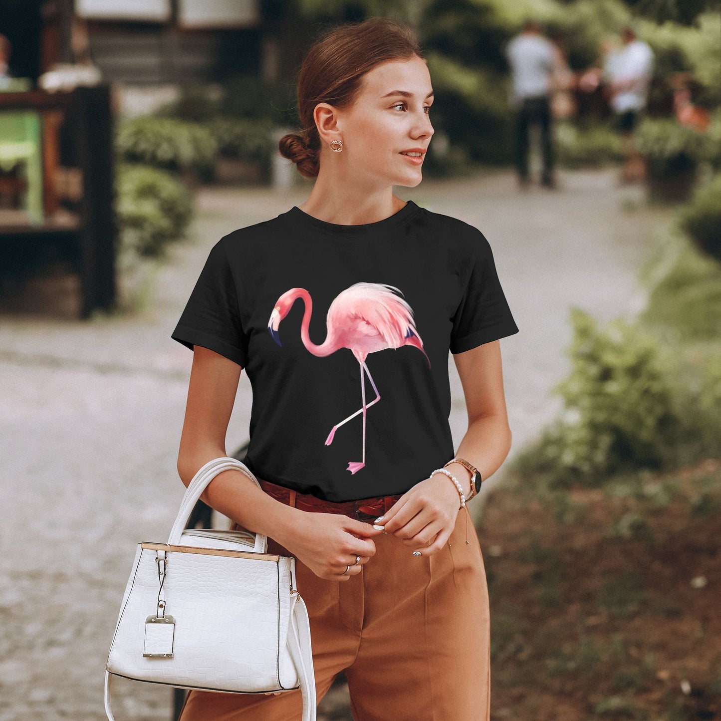 Flamingo Women's Short Sleeve Cotton T-Shirt