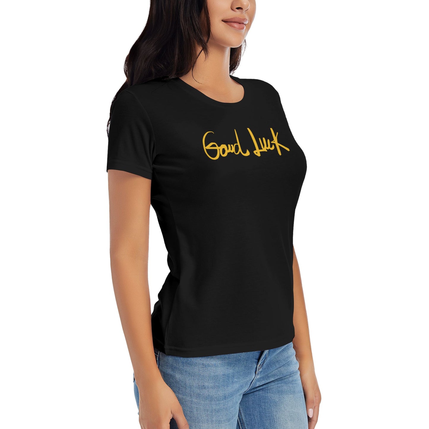 Good Luck Short Sleeve Cotton T-Shirt For Women