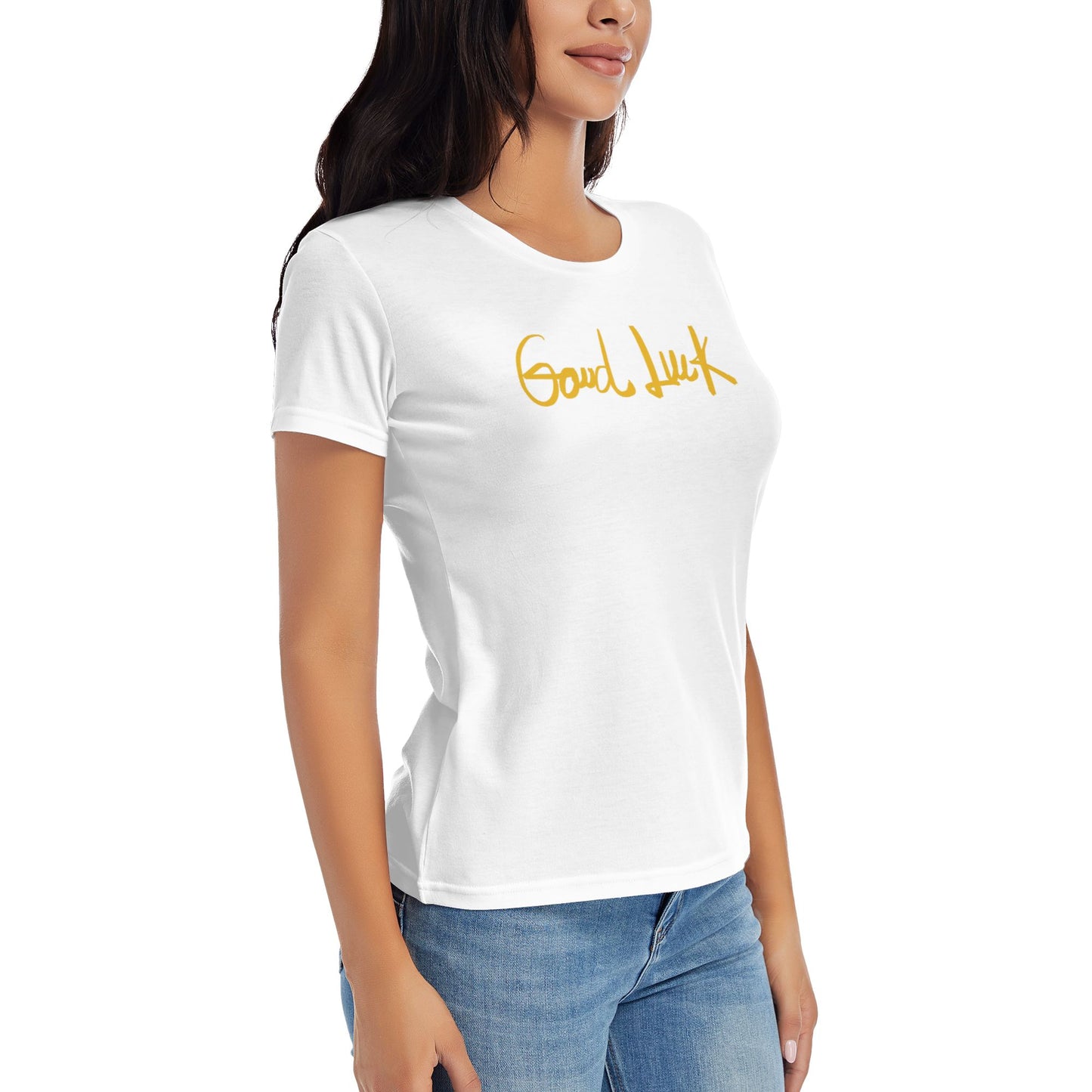 Good Luck Short Sleeve Cotton T-Shirt For Women