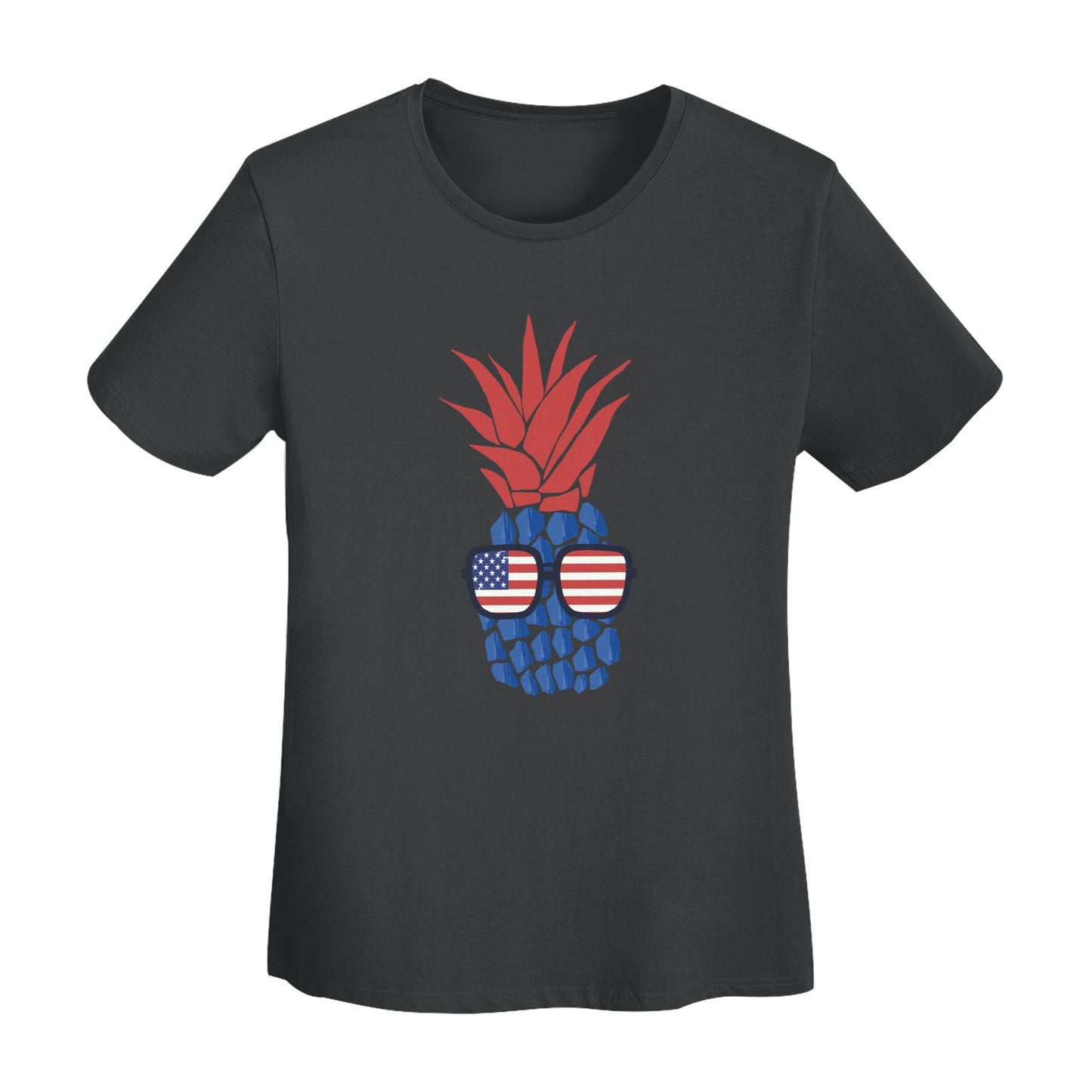 Flag Pineapple Short Sleeve Cotton T-Shirt For Women