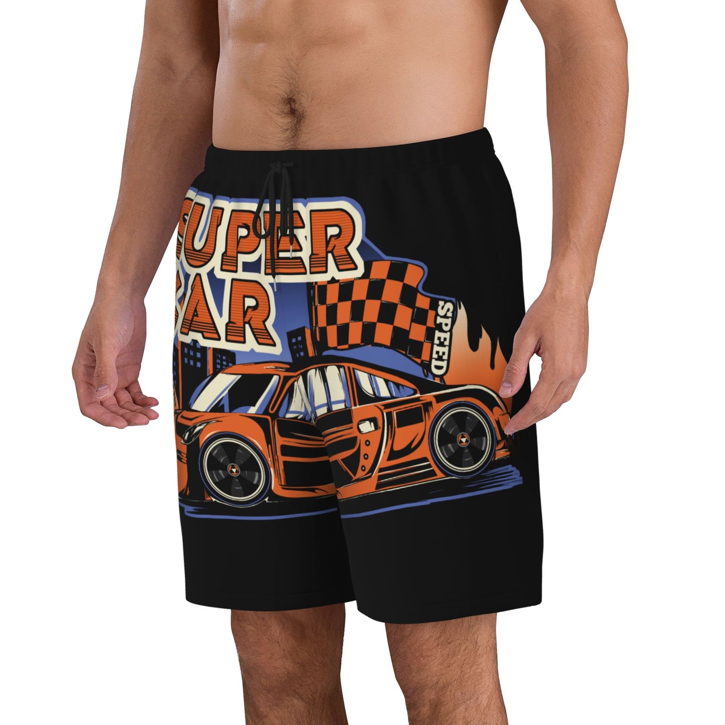 Super Car Beach Shorts For Men