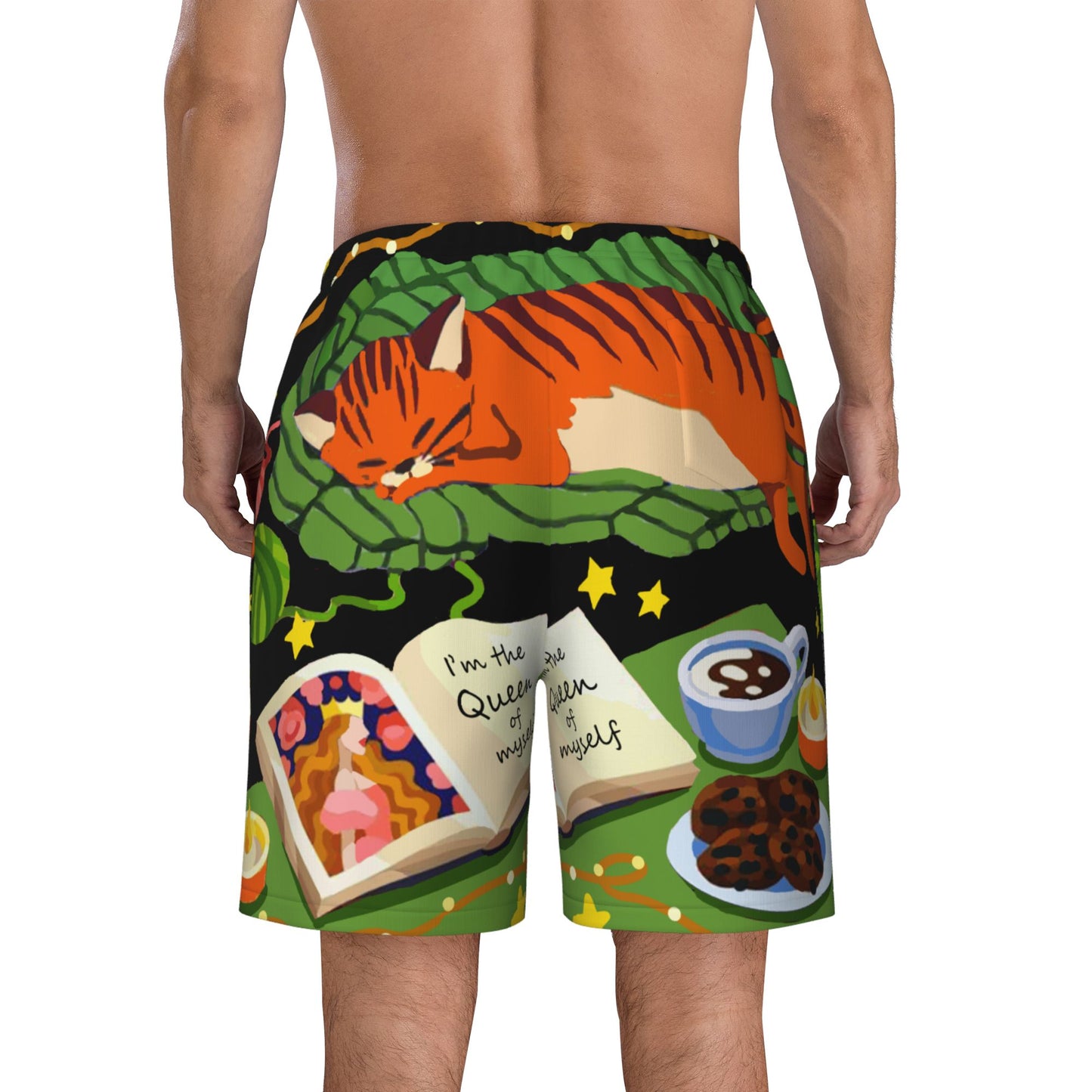 Picnic Cat Beach Shorts For Men