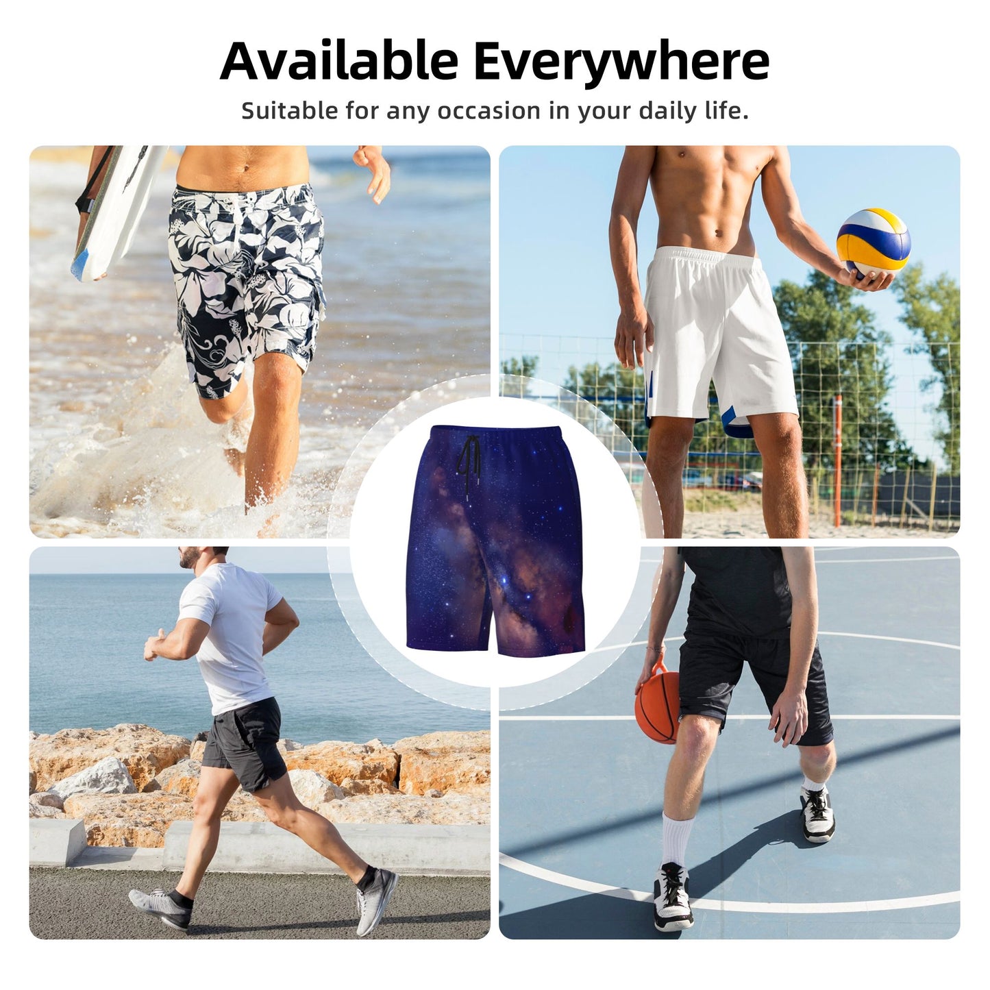 Starry Sky Men's Beach Shorts