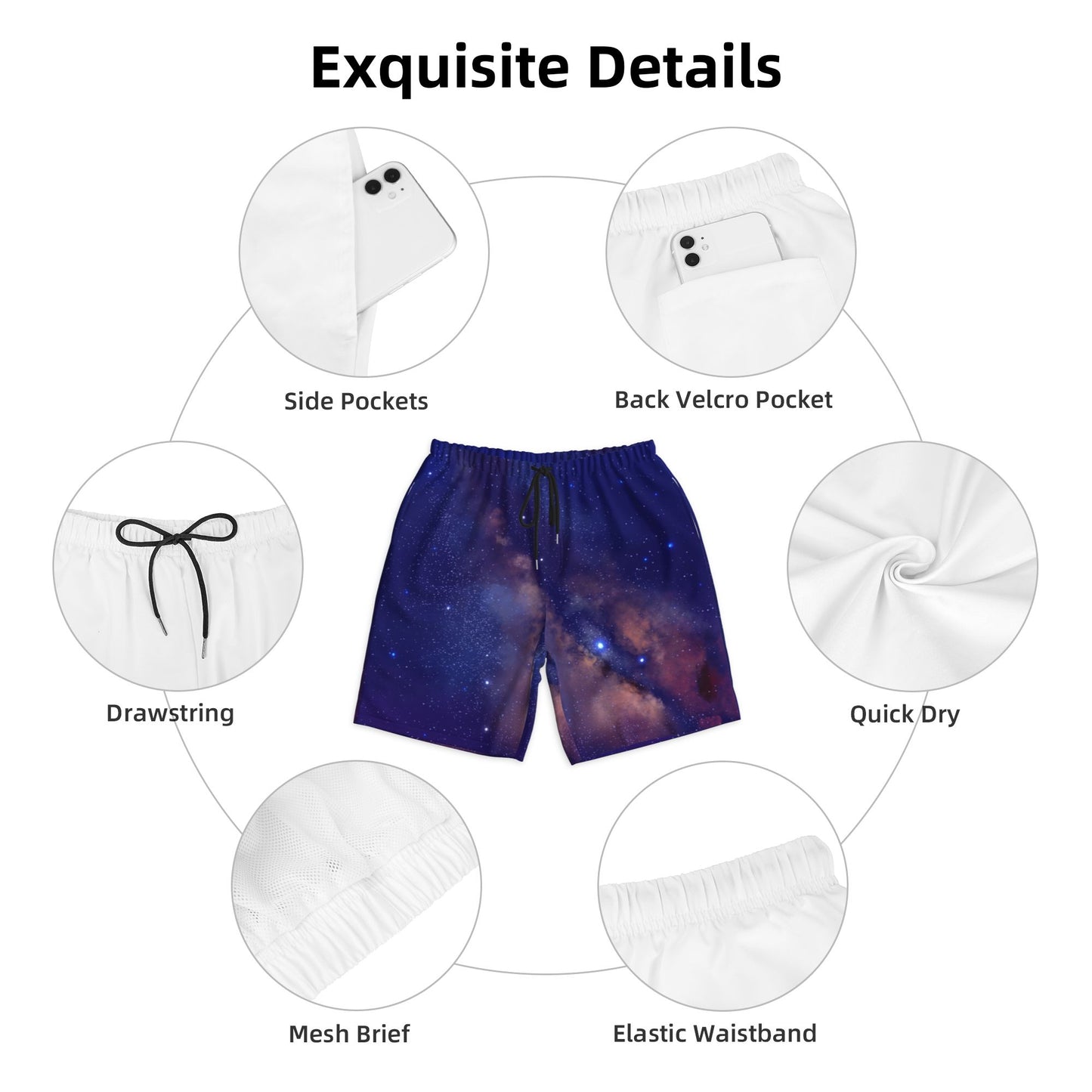 Starry Sky Men's Beach Shorts