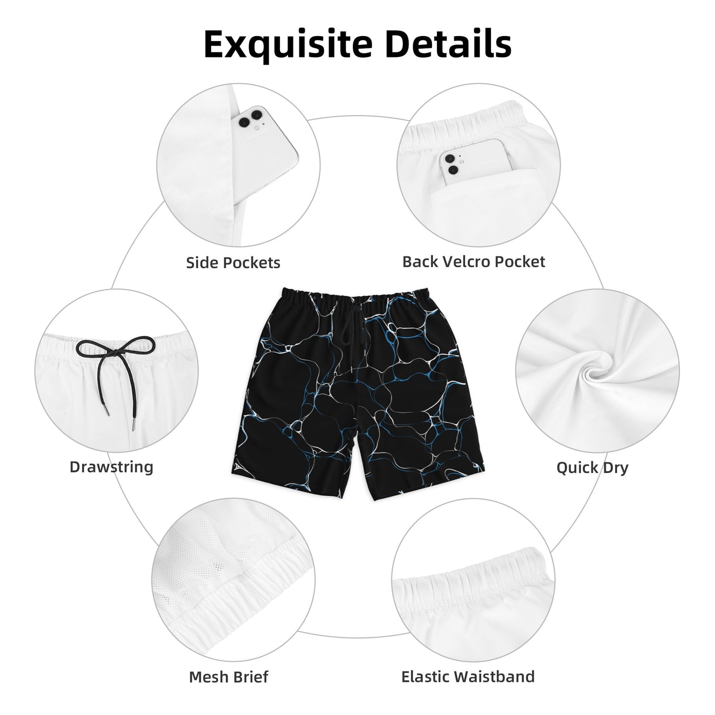 Water Waves Beach Shorts For Men