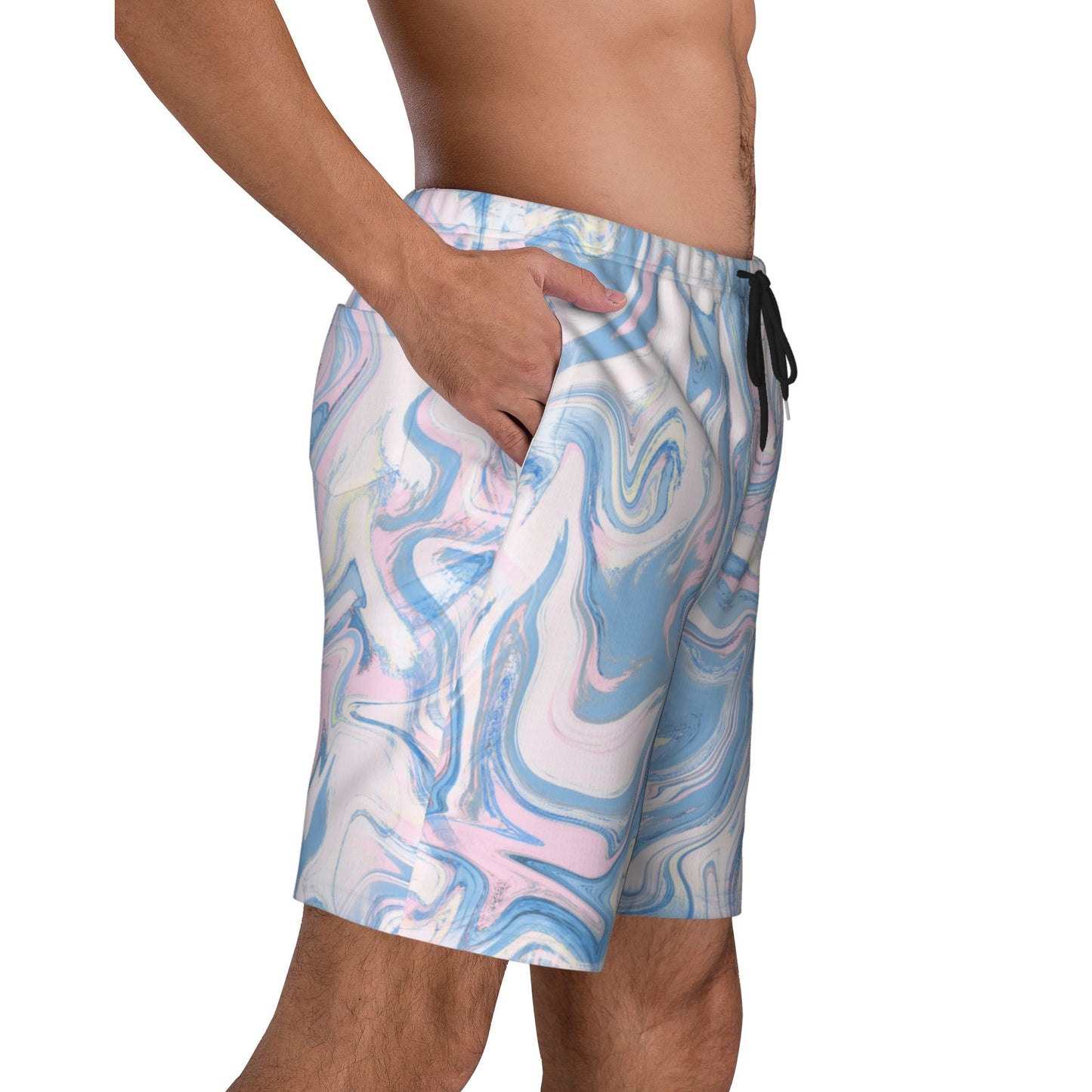 Vein Lines Design Beach Shorts For Men