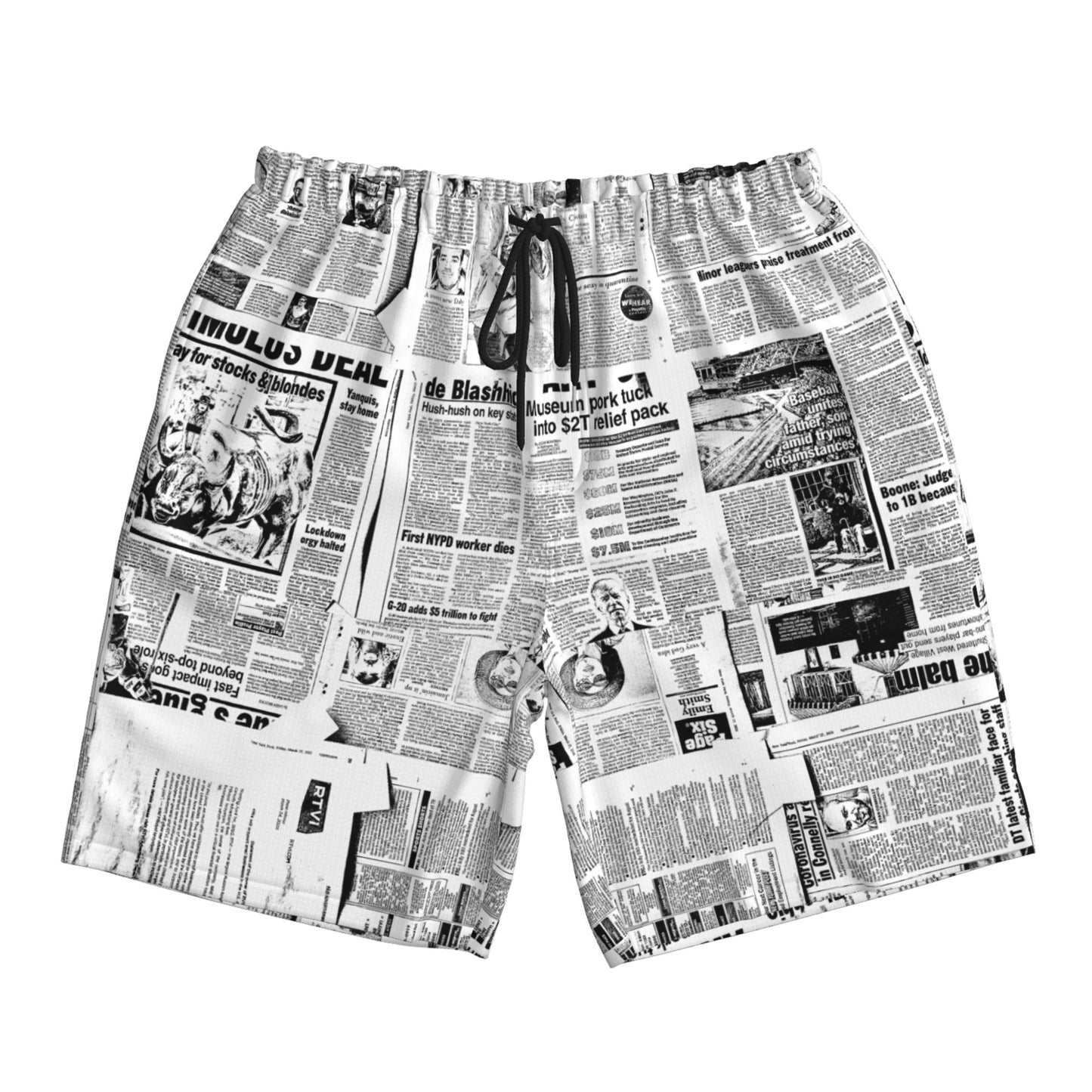 Newspaper Beach Shorts For Men