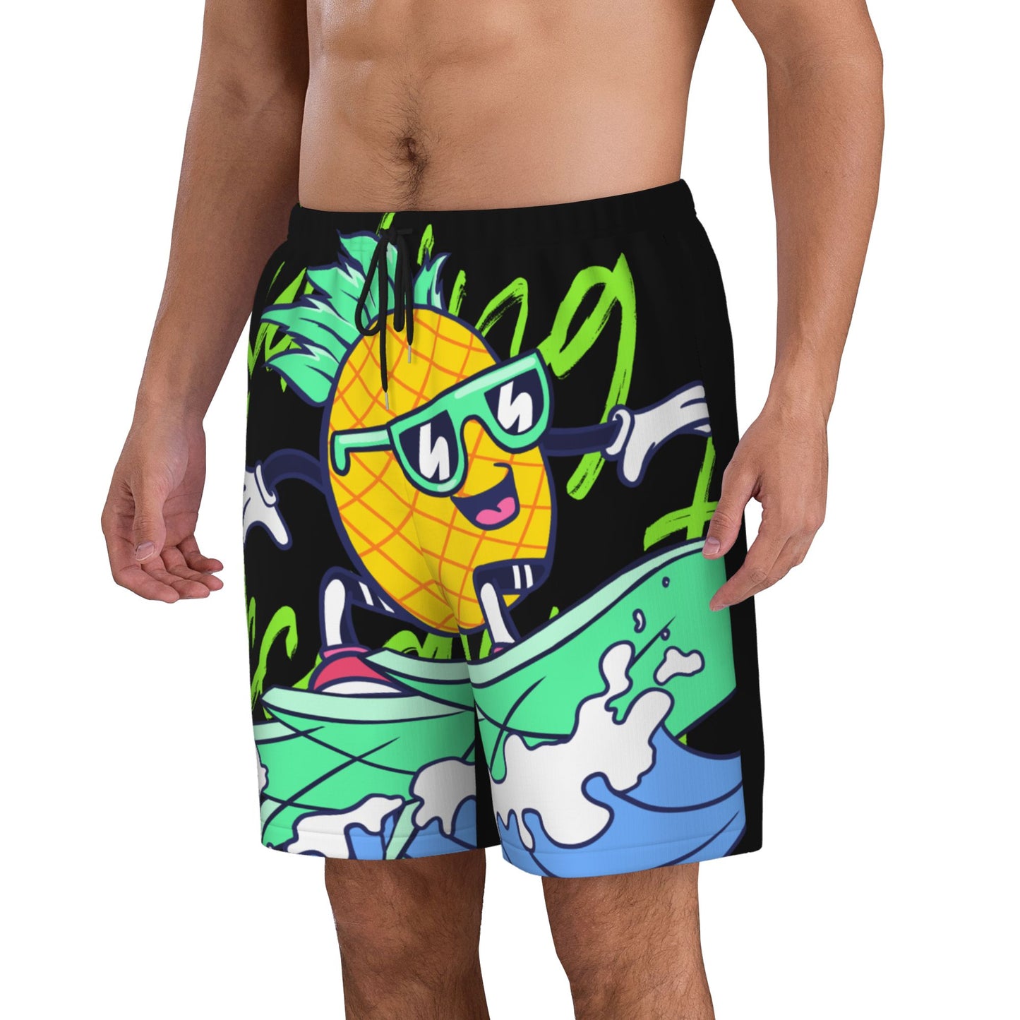 Surfing Pineapple Beach Shorts For Men