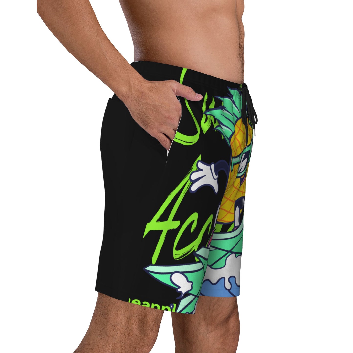 Surfing Pineapple Beach Shorts For Men