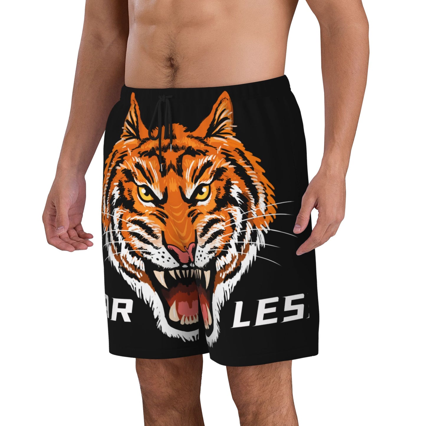Tiger Printed Beach Shorts For Men