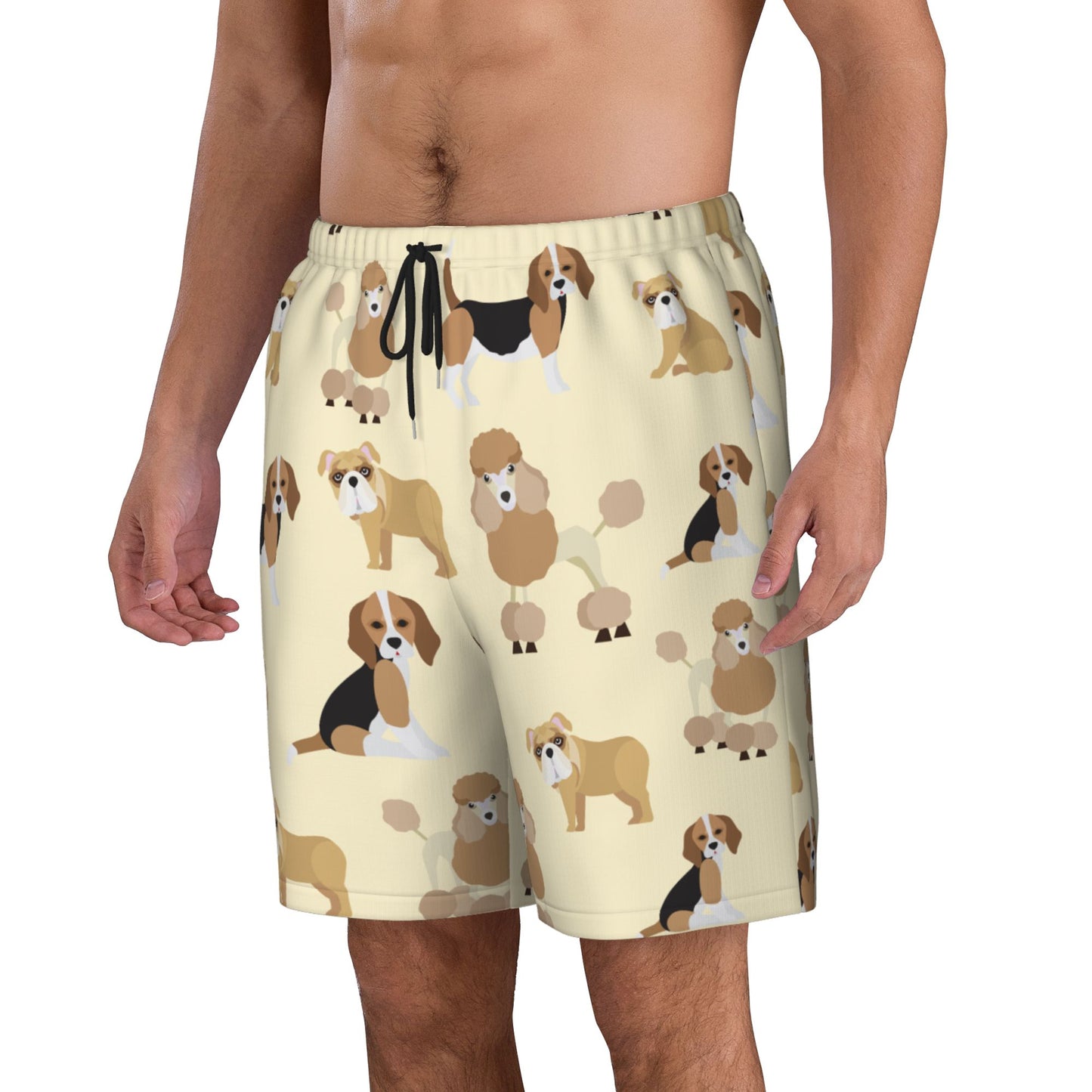Dog Print Beach Shorts For Men