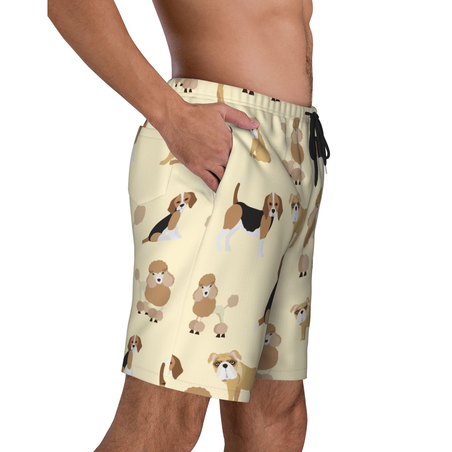 Dog Print Beach Shorts For Men