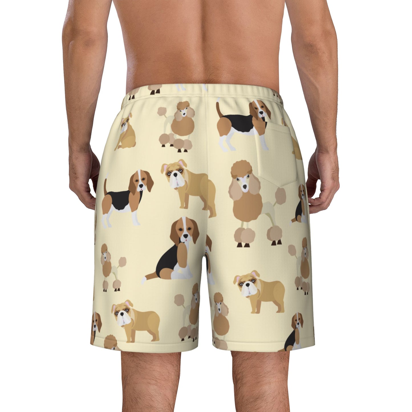 Dog Print Beach Shorts For Men