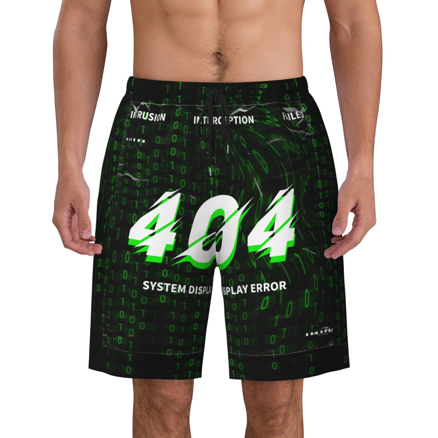 Code Print Beach Shorts For Men