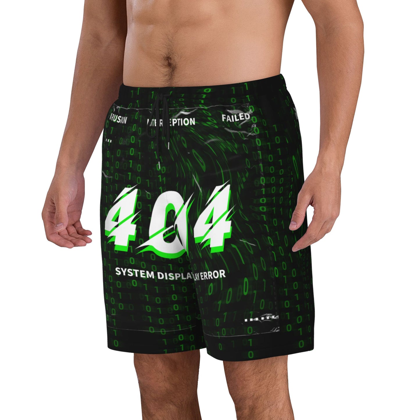 Code Print Beach Shorts For Men