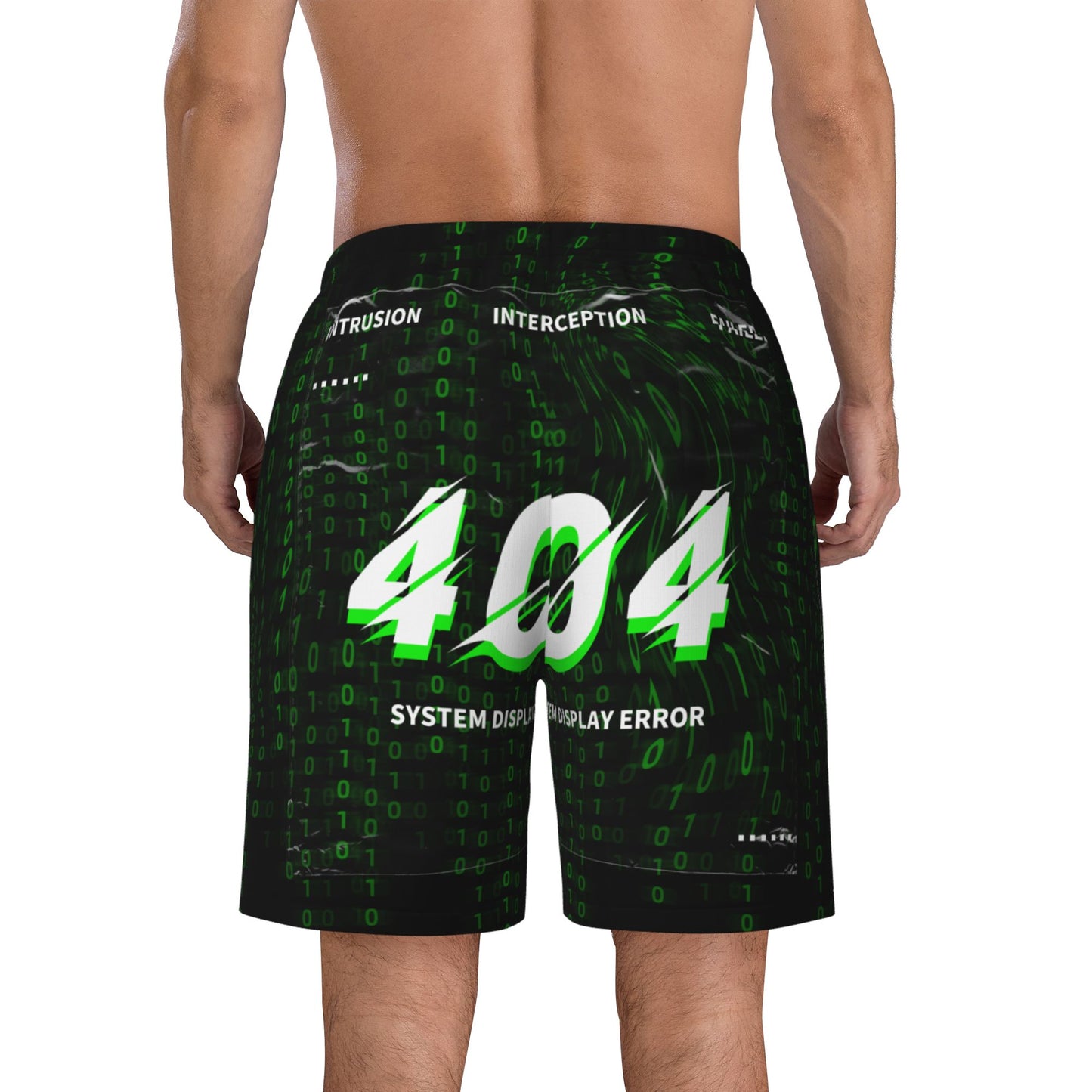 Code Print Beach Shorts For Men