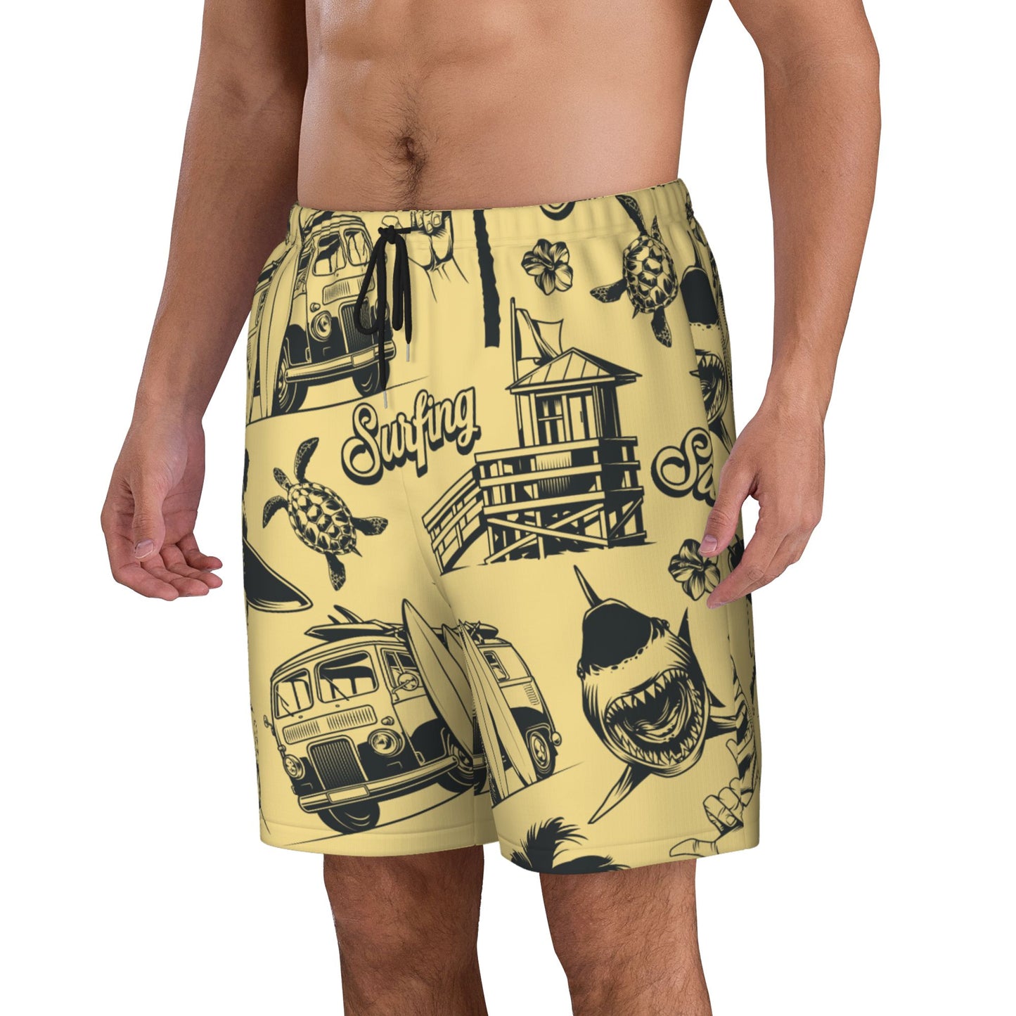 Surfing Design Men's Beach Shorts