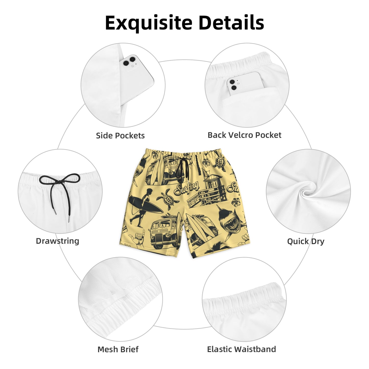 Surfing Design Men's Beach Shorts