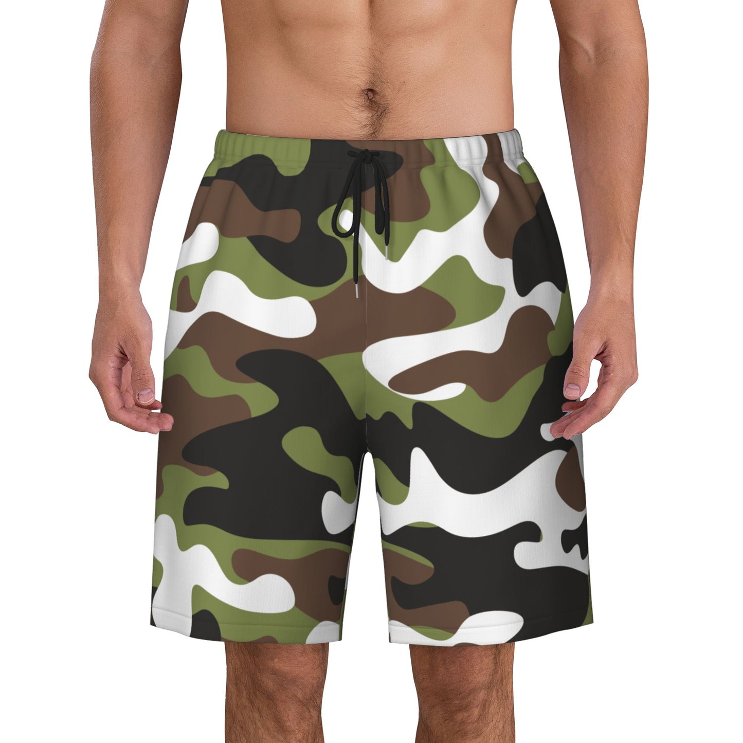 Camo Print Beach Shorts For Men