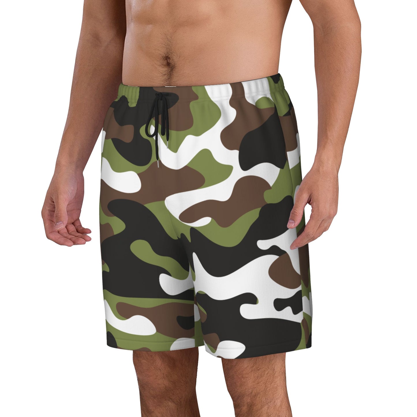 Camo Print Beach Shorts For Men