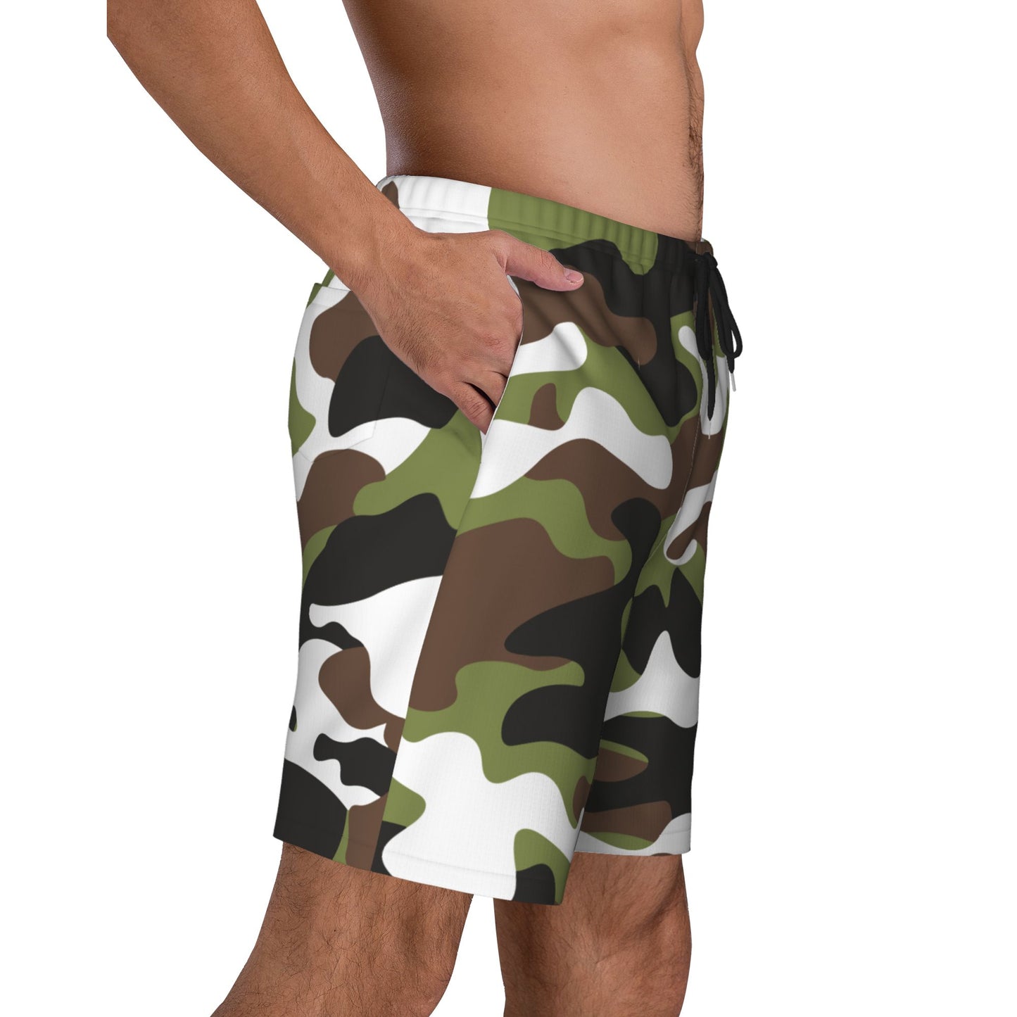 Camo Print Beach Shorts For Men